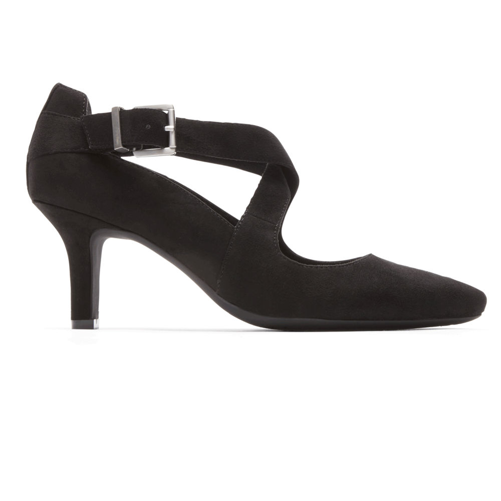 Rockport Singapore Womens Heels - Sharna Cross-Strap Black - QR1302984